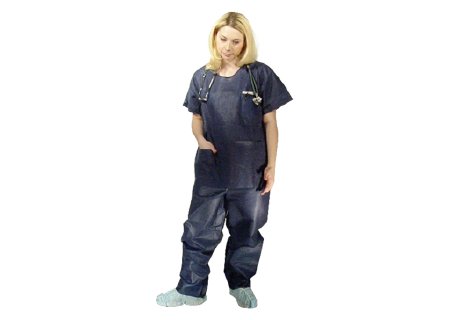 Pants Scrub Straight Leg Medium Dark Blue Unisex Disposable (10/BG 5BG/CS) by Dukal Corporation  ID 380M